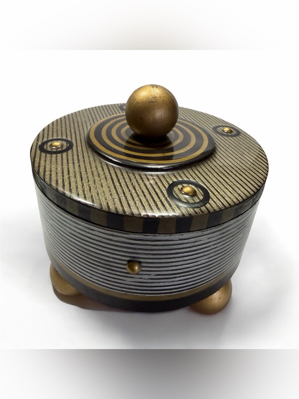 ROKOKO Pharaoh Box 1995 Neo Egyptian Art Deco 6.5” Decorative‎ Collectible